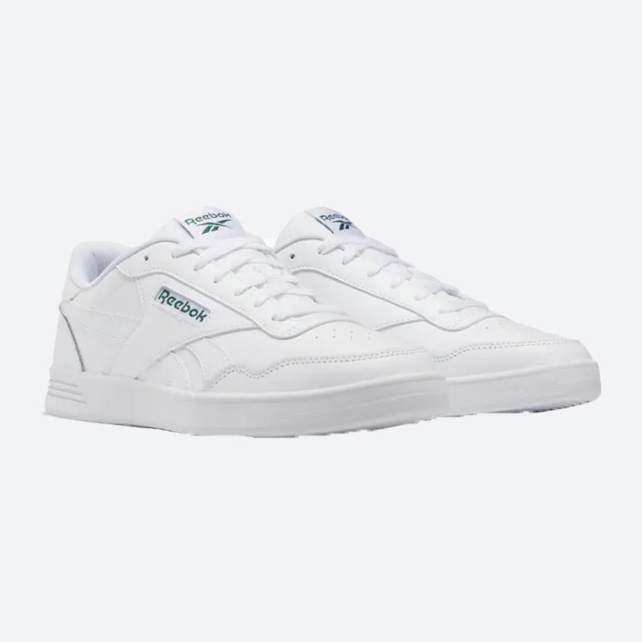 Mens Wide Fit Reebok Court Advance Trainers in White/White/Clogrn - Image 4