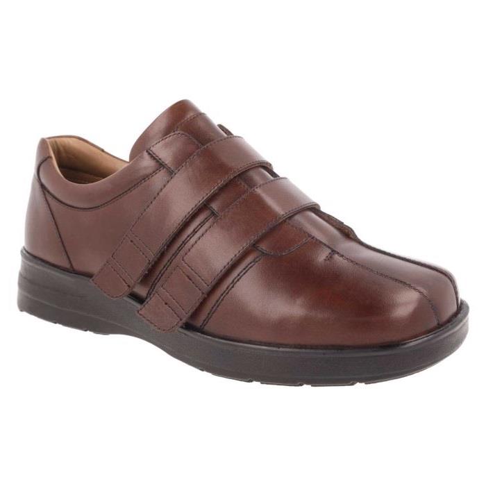 Men's Wide Fit DB Conrad Shoes in Black Leather - Image 1