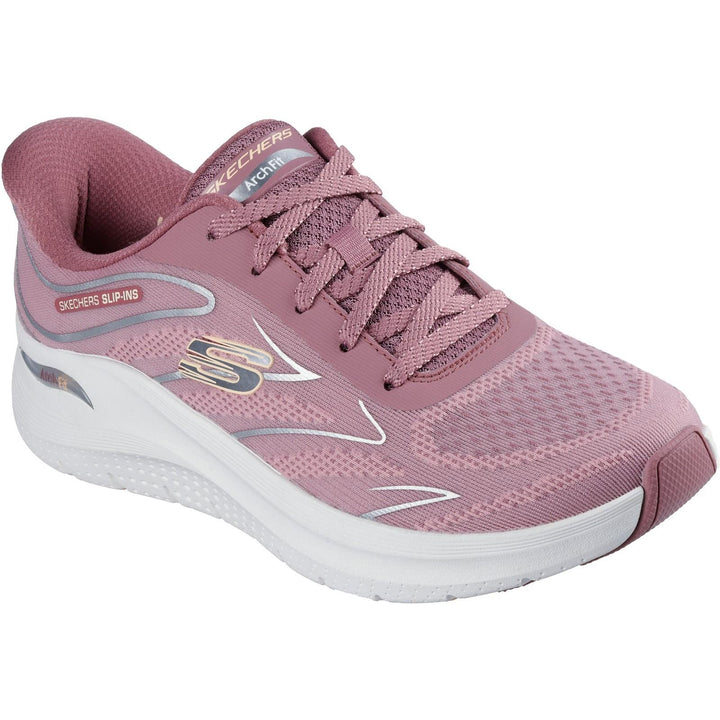 Women's Wide Fit Skechers 150328 Slip-ins Arch Fit 2.0 Sleek Stride Trainers in Dark Mauve - Image 1