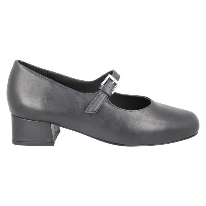 Women's Wide Fit DB Sirius Court Shoes in Black Leather - Image 7