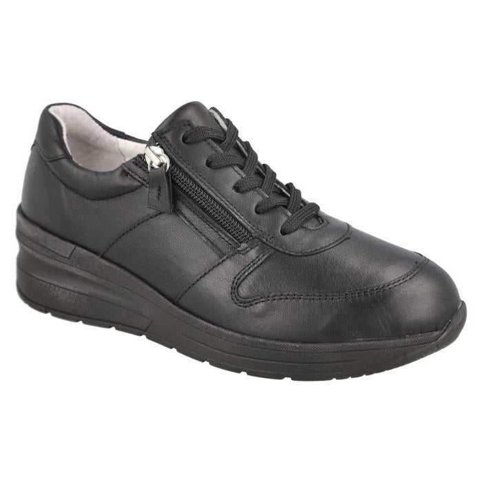 Women's Wide Fit DB Farndish Trainers in Black - Image 3