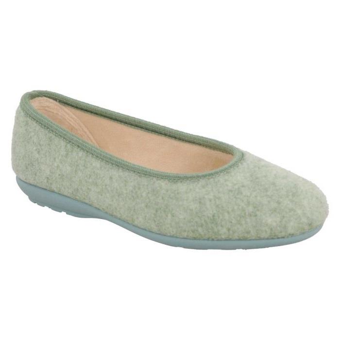 Women's Wide Fit DB Luella Pump Slippers in Mint Green Felt - Image 1