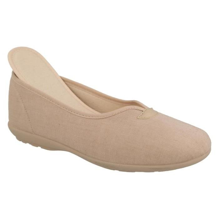 Women's Wide Fit DB Isobelle Canvas Shoes in Beige Canvas - Image 1