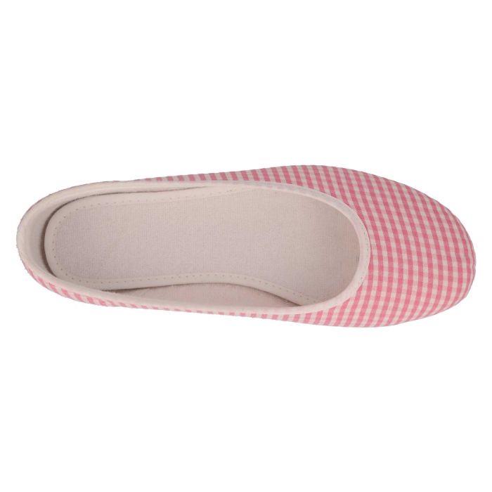 Women's Wide Fit DB Anenome Canvas Pumps in Blue Gingham Canvas - Image 10
