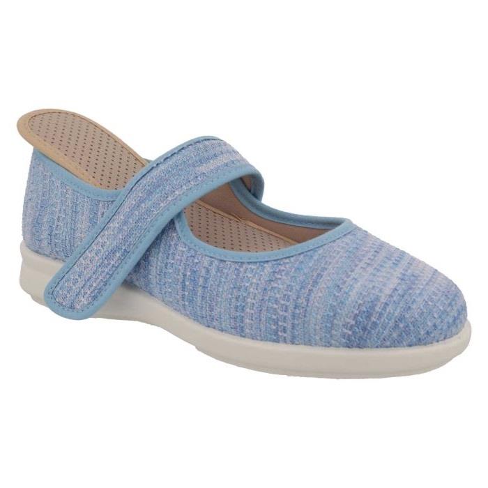 Women's Wide Fit DB Paloma Canvas Shoes in Blue / Multi Stretch - Image 1