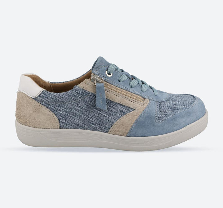 Women's Wide Fit DB Cedar Shoes in Black / Grey Suede - Image 1