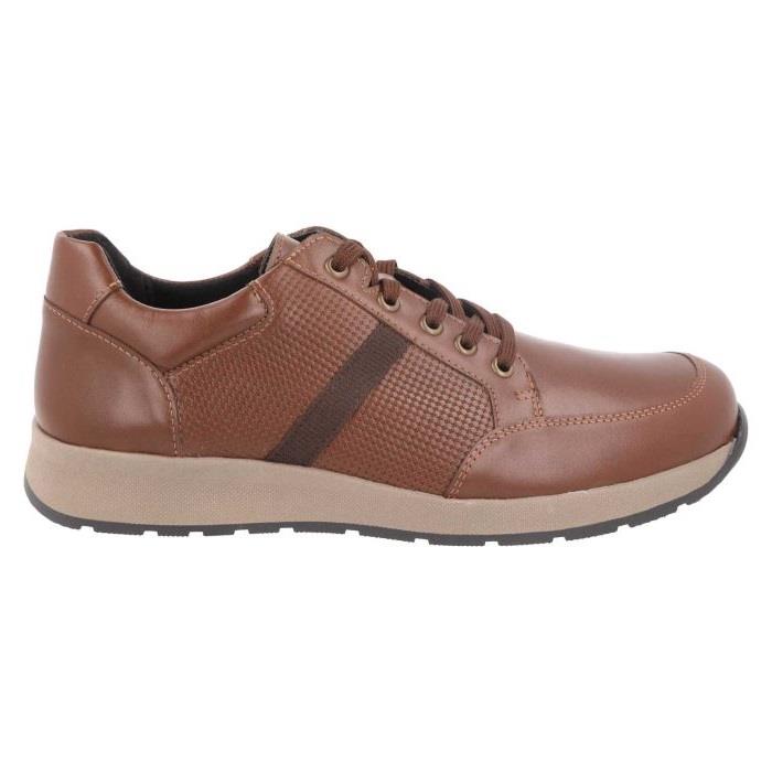 Men's Wide Fit DB Jerome Trainers in Black Leather - Image 1