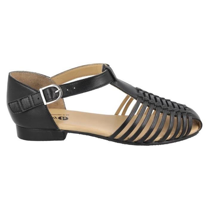 Women's Wide Fit DB Bella Sandals in Black Leather - Image 1