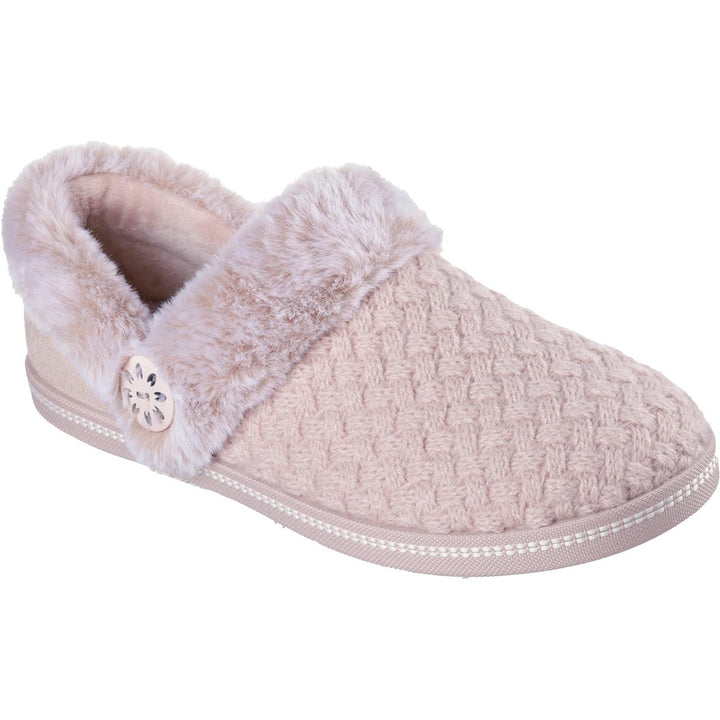 Women's Wide Fit Skechers 169041 Cozy Campfire Frosty Promise Slippers in Black - Image 1