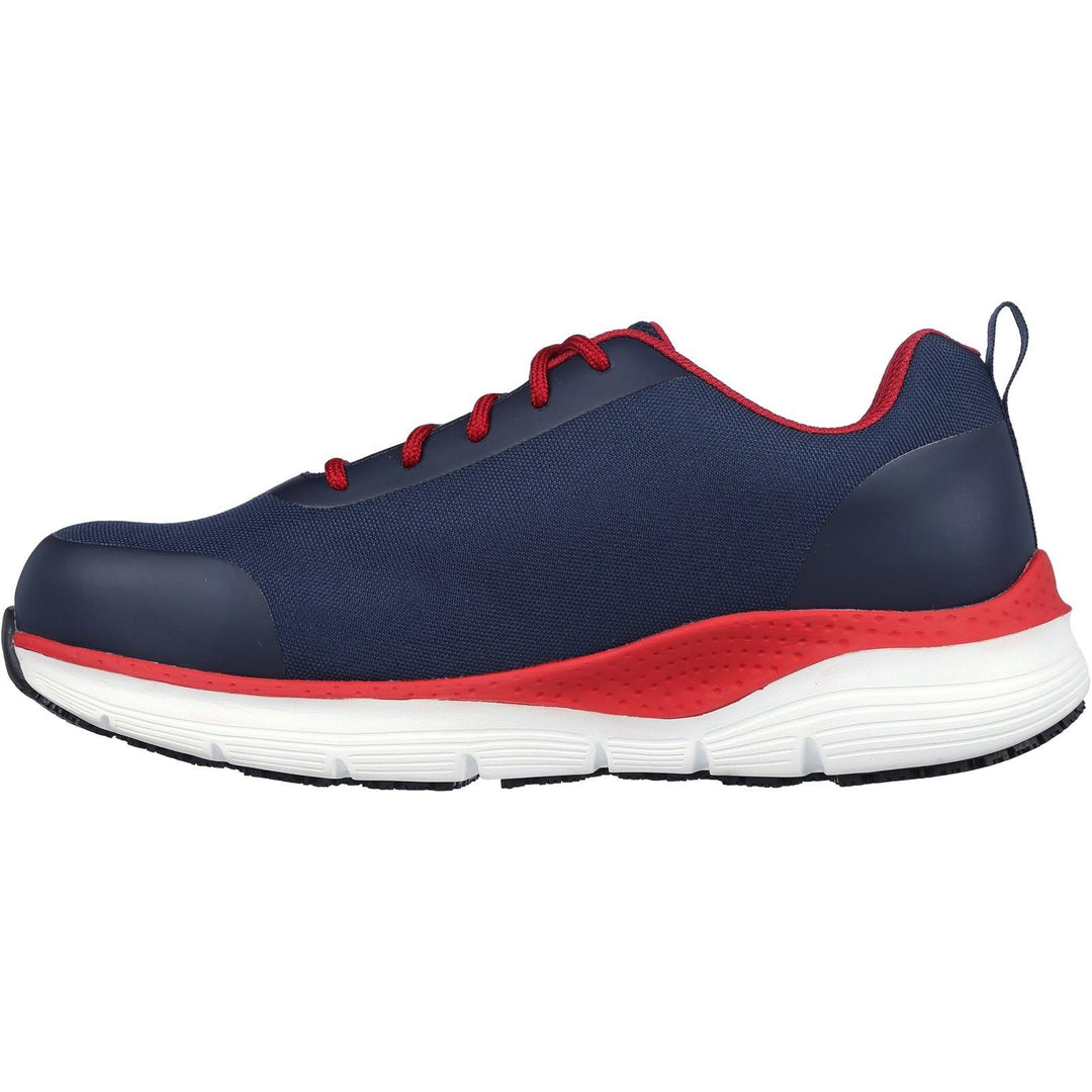 Men's Wide Fit Skechers 200086EC Arch Fit Ringstap Safety Trainers - Red/Navy