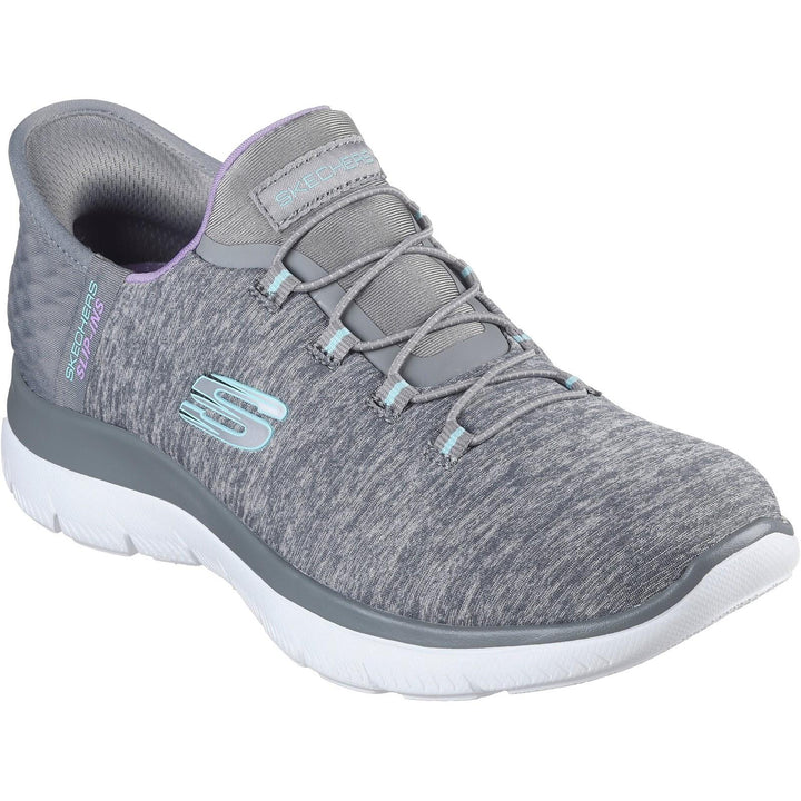 Women's Wide Fit Skechers 149937 Slip-ins Summits Dazzling Trainers in Grey/Multi - Image 1