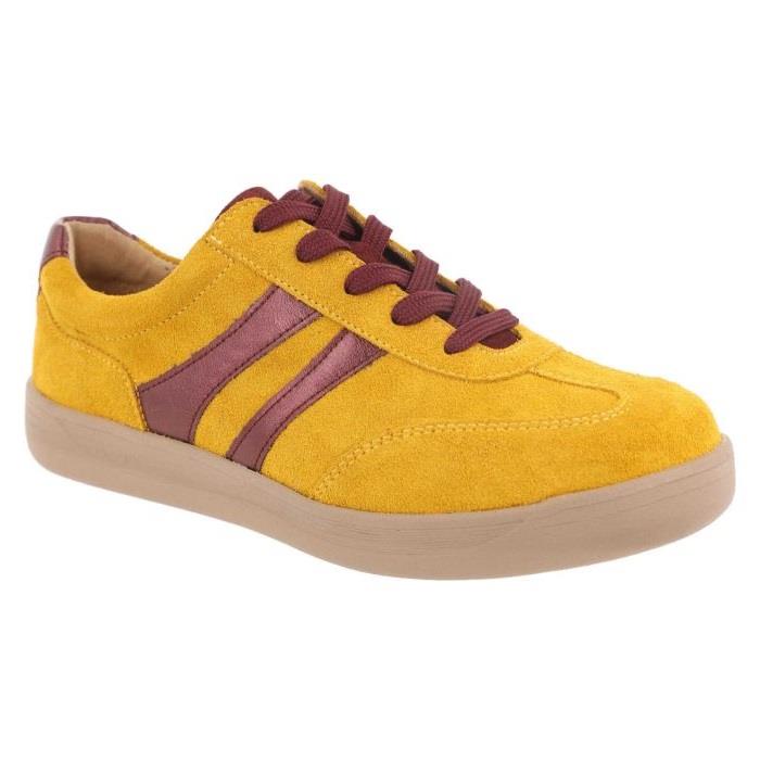 Women's Wide Fit DB Hannah Lace Up Trainers in Black Suede - Image 1