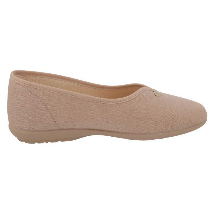 Women's Wide Fit DB Isobelle Canvas Shoes in Beige Canvas - Image 9