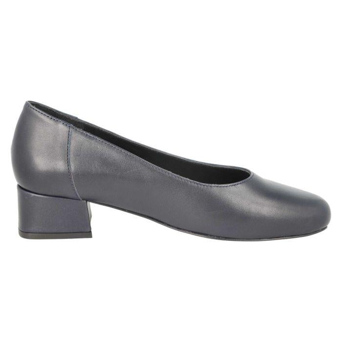 Women's Wide Fit DB Hyperion Heel Court Shoes in Black Leather - Image 10