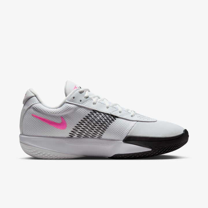 Men's Wide Fit Nike FB2599-105 G T Cut Academy Basketball Trainers in White/Black/Pink Blast - Image 1
