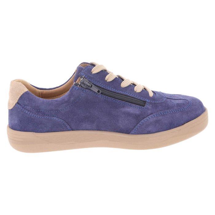 Women's Wide Fit DB Hannah Lace Up Trainers in Black Suede - Image 9