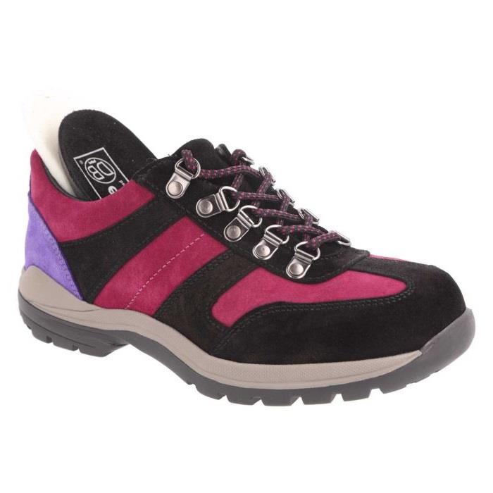Women's Wide Fit DB Anais Walking Trainers in Black / Multi Suede - Image 5