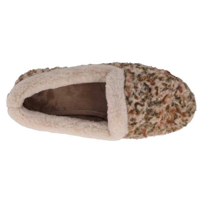 Women's Wide Fit DB Paige Slip on Slippers in Beige Multi Textile - Image 5