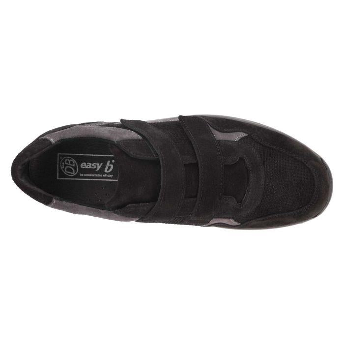 Men's Wide Fit DB Edmund Trainers in Black / Grey Suede - Image 5