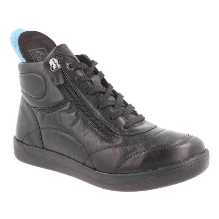 Women's Wide DB Fit Amber Ankle Zip Boots in Black Leather - Image 6