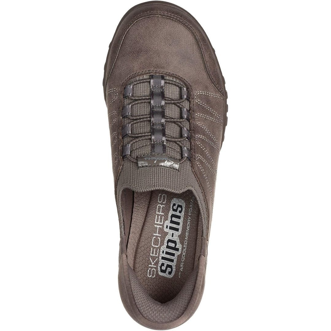 Women's Relaxed Fit Skechers 100615 Slip-ins Breathe Easy Home Body Shoes in Dark Taupe - Image 5