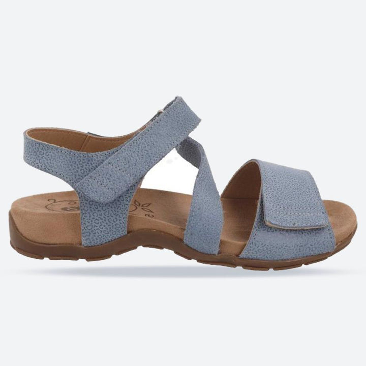 Women's Wide Fit DB Kalista Sandals in Blue Print Leather - Image 1