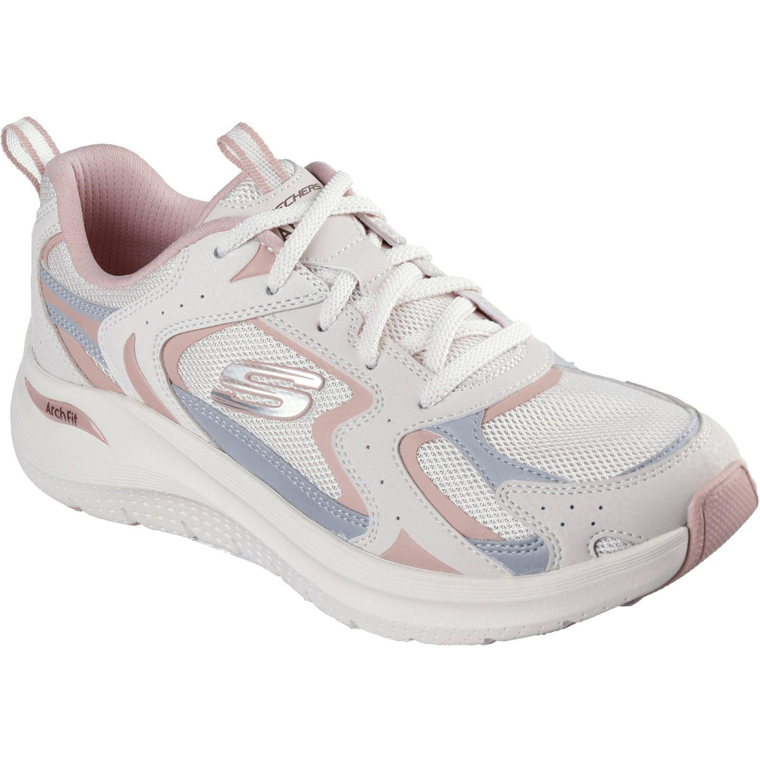 Women's Wide Fit Skechers 150332 Arch Fit 2.0 Vintage Luxe Trainers in Black/Rose Gold - Image 7