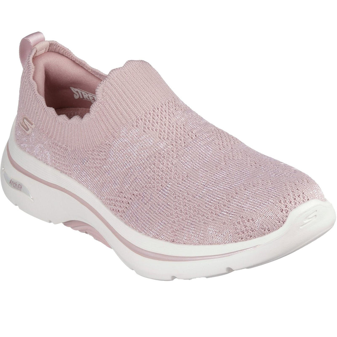 Women's Wide Fit Skechers 125329 Go Walk Arch Fit 2.0 Rosa Linda Trainers in Mauve - Image 3