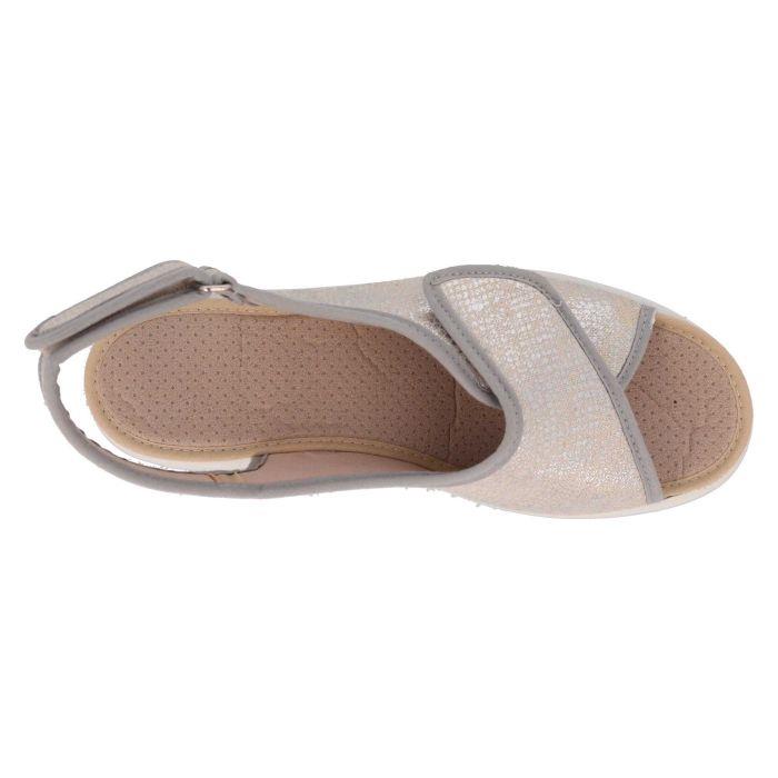 Women's Wide Fit DB Lobelia Sandals in Denim Blue Canvas - Image 1