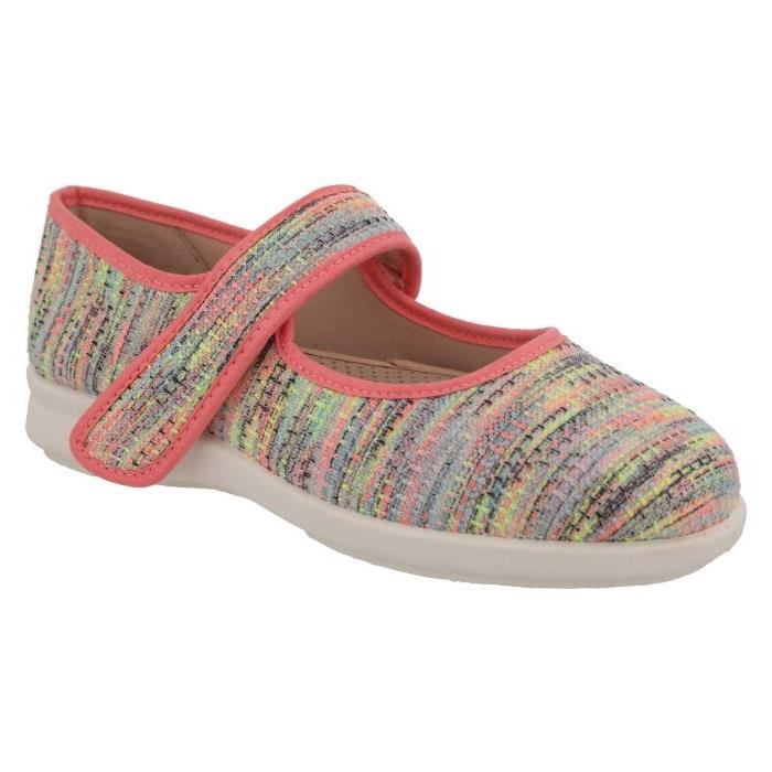 Women's Wide Fit DB Paloma Canvas Shoes in Blue / Multi Stretch - Image 7
