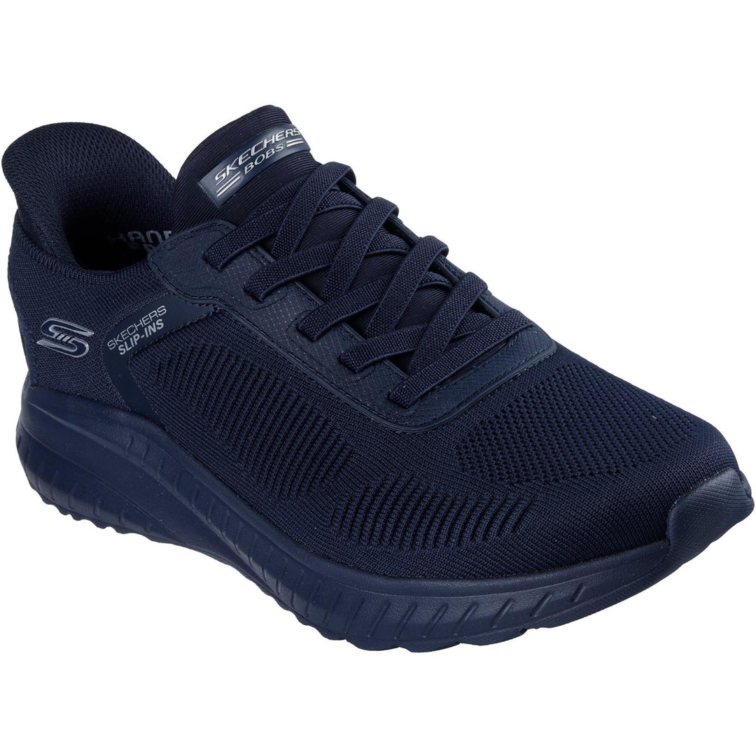 Men's Wide Fit Skechers Slip-ins 118312 Bobs Sport Squad Chaos Solid Step Trainers in Dark Grey - Image 3