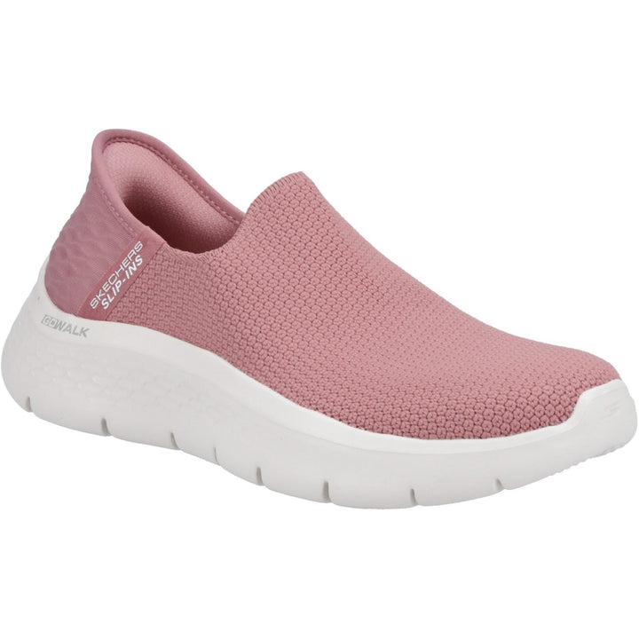 Women's Wide Fit Skechers Slip-ins 124820 Go Walk Flex Sunset Trainers in Black - Image 1