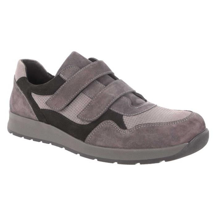 Men's Wide Fit DB Edmund Trainers in Black / Grey Suede - Image 1