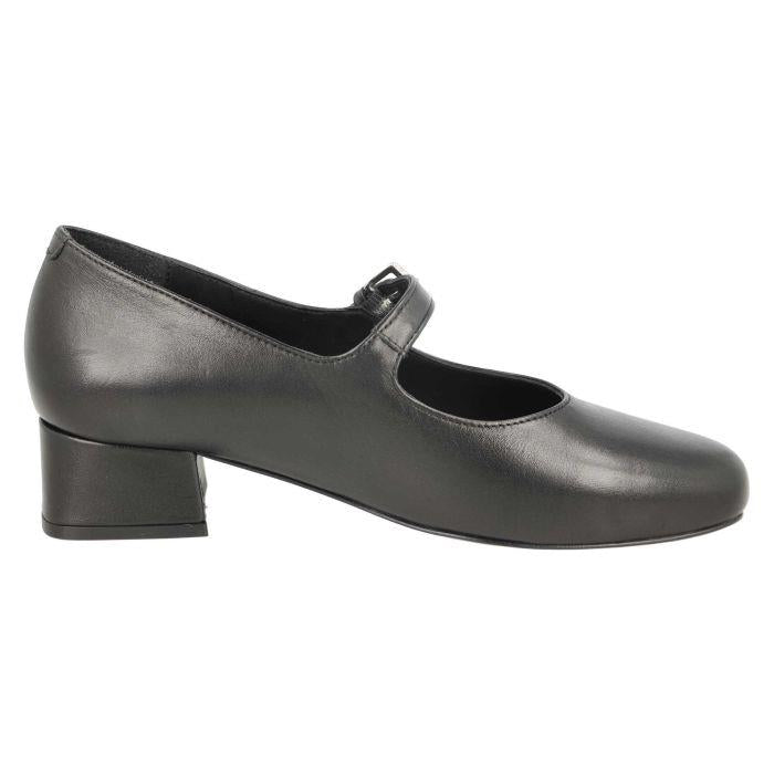 Women's Wide Fit DB Sirius Court Shoes in Black Leather - Image 4
