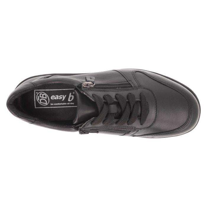 Women's Wide Fit DB Mollie Shoes in Black Leather - Image 1