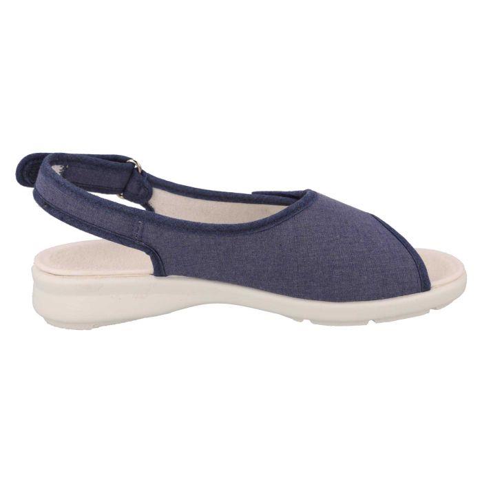 Women's Wide Fit DB Lobelia Sandals in Denim Blue Canvas - Image 1