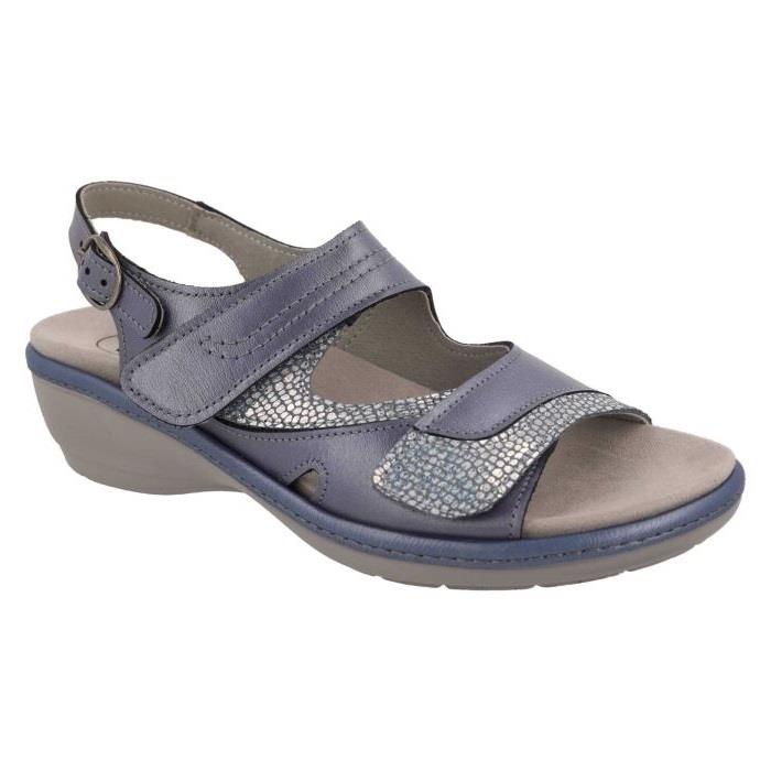Women's Wide Fit DB Comfrey Sandals in Sky Blue Leather - Image 1