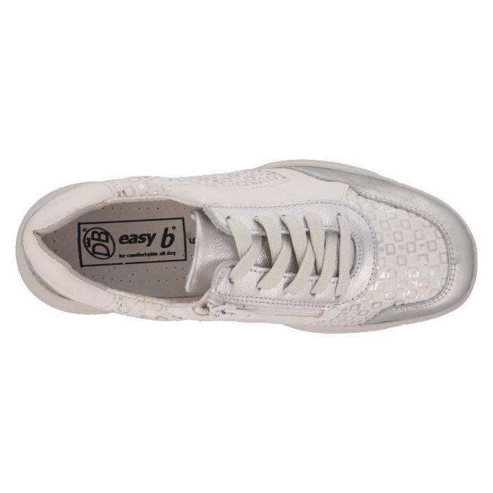 Women's Wide Fit DB Lauren Trainers in Navy / Silver / Leather / Multi - Image 10