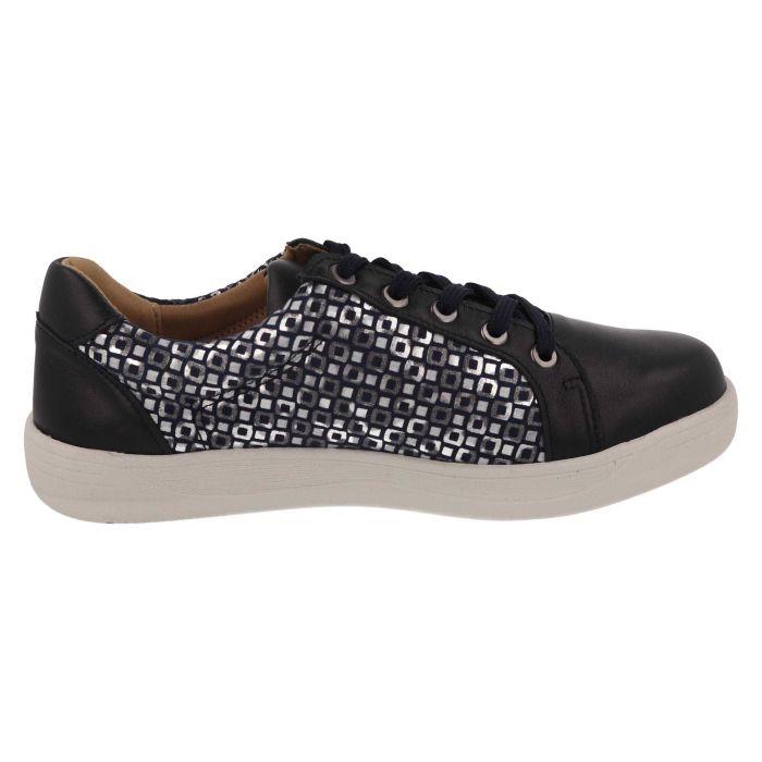 Women's Wide Fit DB Campion Shoes in Navy Leather / Textile - Image 1