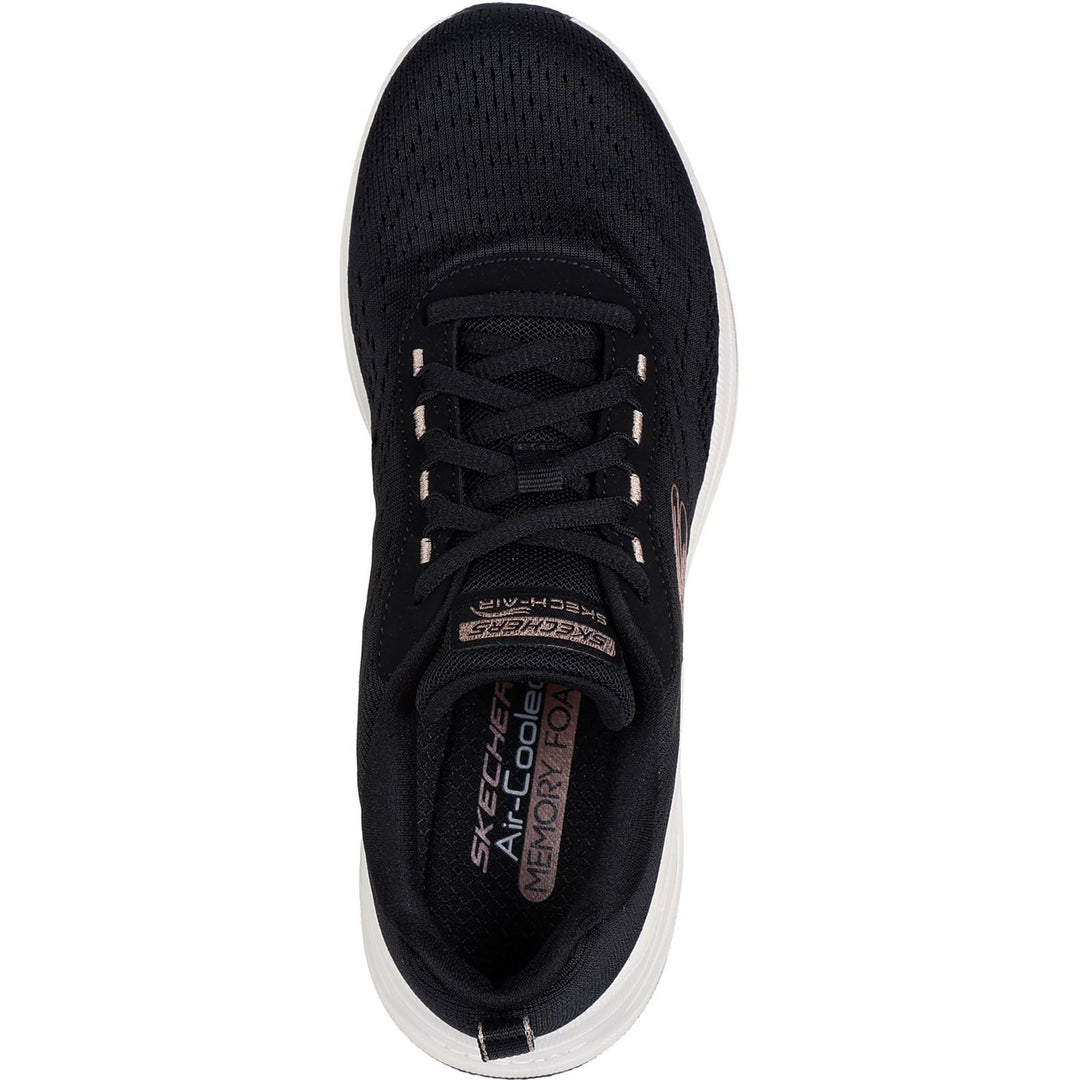 Women's Wide Fit Skechers 150074 Skech Air Meta Trainers in Black/Rose Gold - Image 5