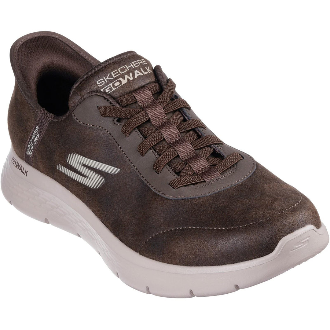 Men's Wide Fit Skechers 216326 Slip-ins Go Walk Flex Smooth Motion Trainers in Black - Image 8