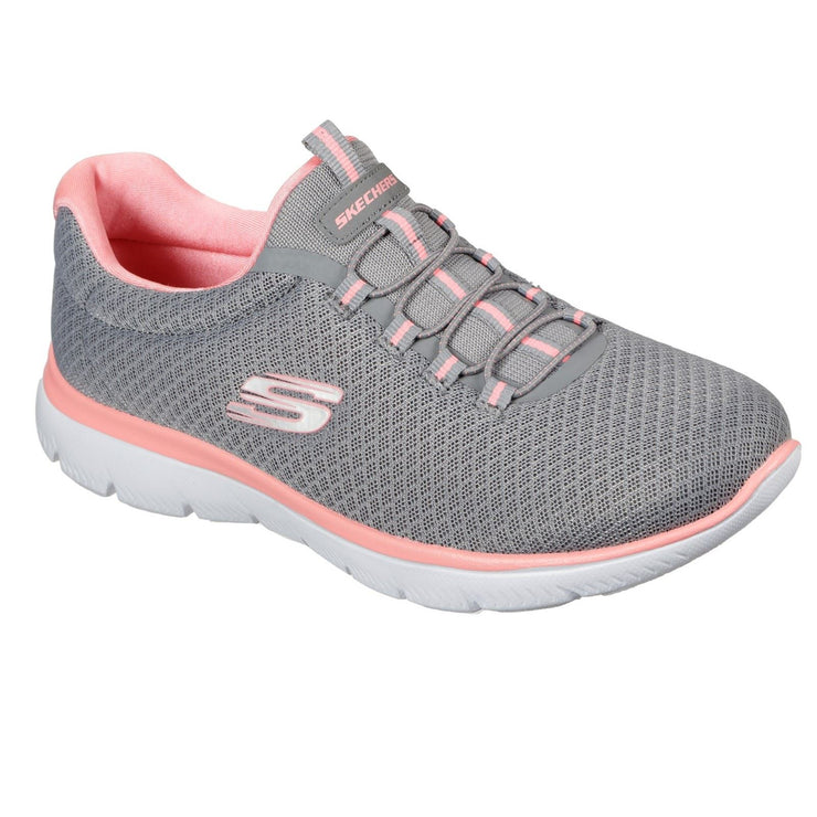 Skechers 12980 Wide Summits Sports Trainers Grey Pink-2