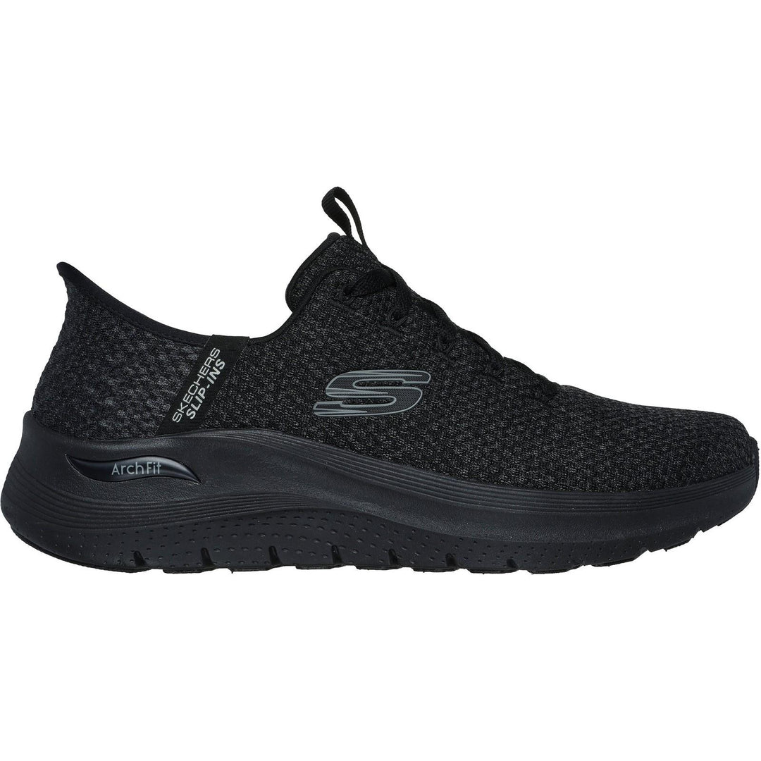 Men's Wide Fit Skechers 232462 Slip-ins Arch Fit 2.0 Look Ahead Trainers in Black - Image 2