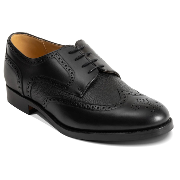 Men's Wide Fit Barker Athlone Derby Shoes in Black - Image 1
