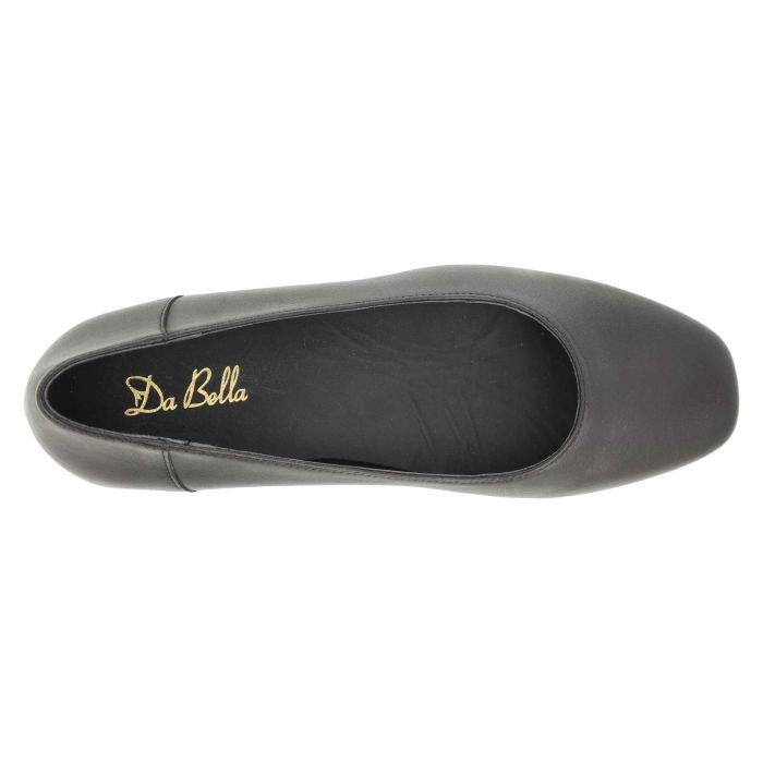 Women's Wide Fit DB Hyperion Heel Court Shoes in Black Leather - Image 5