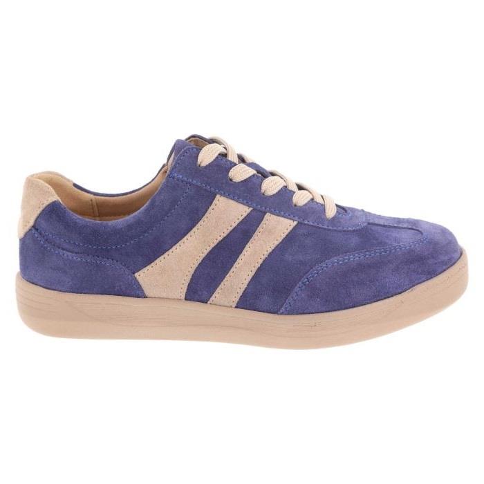 Women's Wide Fit DB Hannah Lace Up Trainers in Black Suede - Image 8
