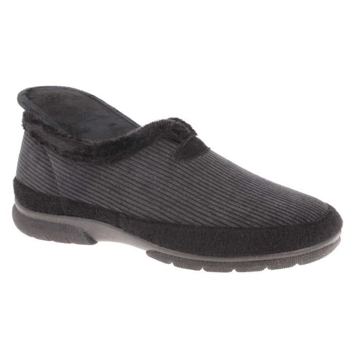 Men's Wide Fit DB Kelvin Slippers in Black Textile - Image 1