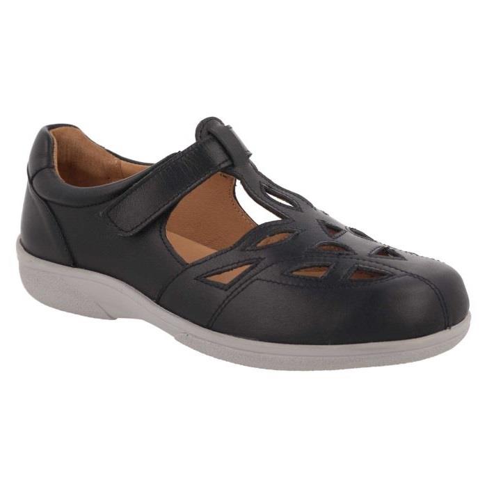 Women's Wide Fit DB Ayla Shoes in Navy Leather - Image 3