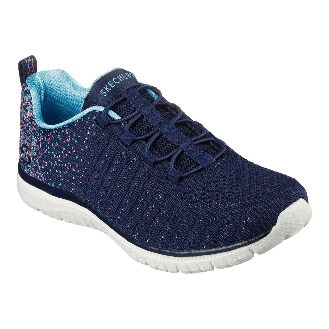 Women's Wide Fit Skechers 104411 Virtue Slip On Shoes in Black/Pink - Image 7