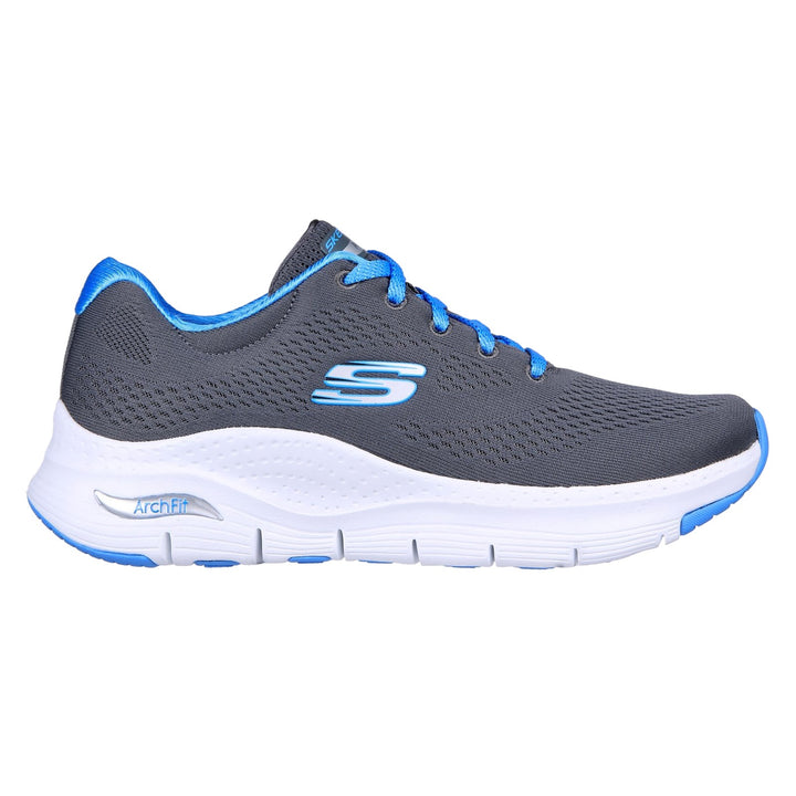 Women's Wide Fit Skechers 149057 Sunny Outlook Trainers in Charcoal/Blue - Image 1